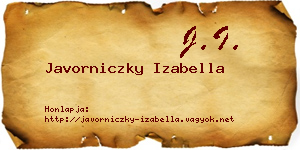 Javorniczky Izabella névjegykártya